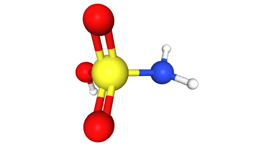 ساختار شیمیایی سه بعدی سولفامیک اسید